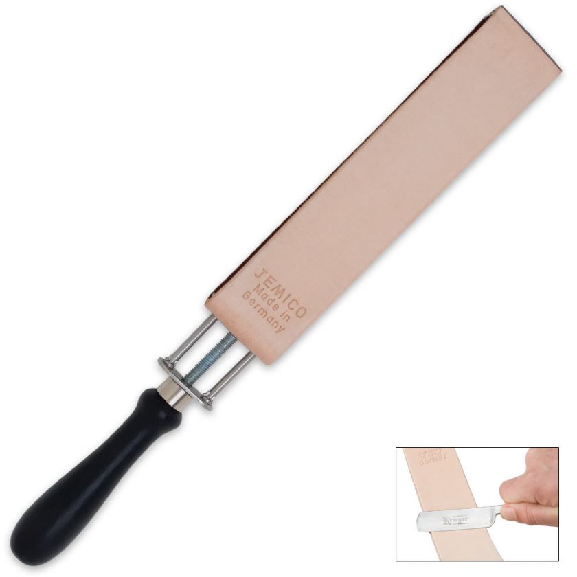 JEMICO GERMAN STRAIGHT RAZOR SHARPENING STROP W/ CLAMP  