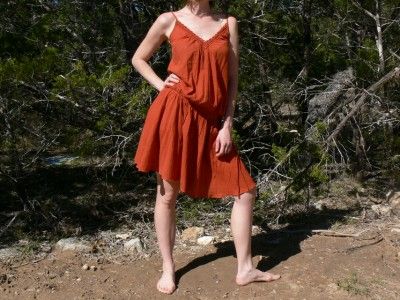 Drop Waist Sun Dress Swimsuit Cover Up Orange Medium  