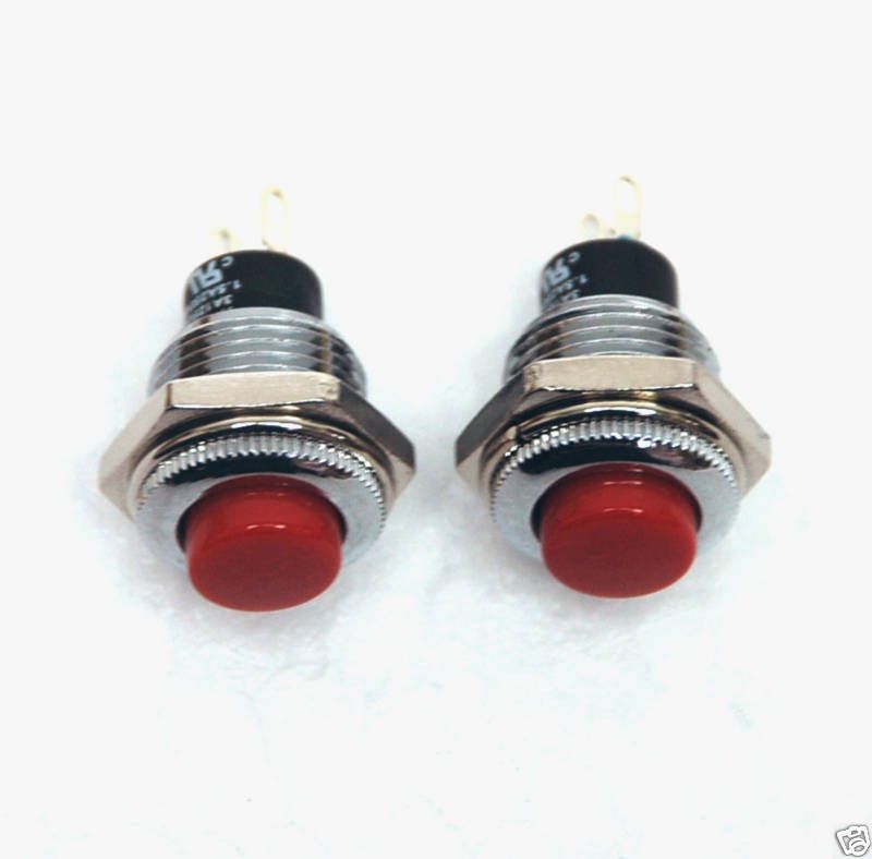 5pcs Push Button Switch R13 502MA 2P Momentary Red  