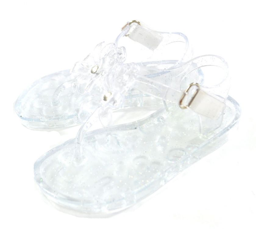 Stepping Stones Toddler Girls Transparent Jelly Sandals W/Flower Size 