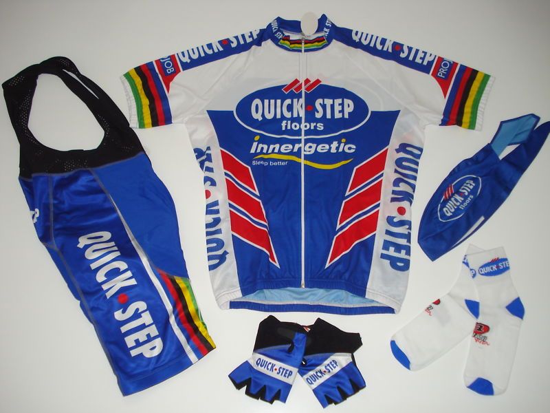 New QUICK STEP Team Cycling Set Jersey Bib Shorts XXL  