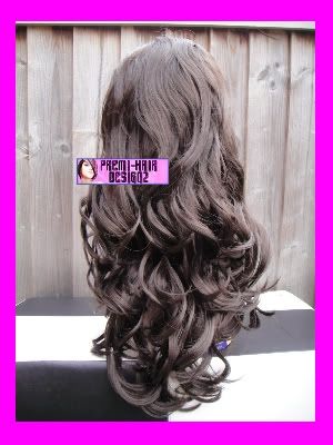 HALF HEAD WIG CLIP IN HAIR EXTENSION DARK BROWN 22 #4  