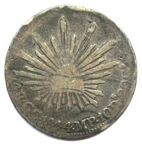 MEXICO 4 Reales 1844 GC MP   Guadalupe y Calvo   *RARE*  