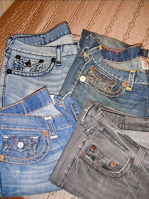 FOUR PAIR MENS TRUE RELIGION DENIM JEANS SIZE 38  