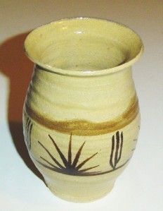 SOUTHWEST POTTERY VASE CANDLEHOLDER DESERT SCENE  