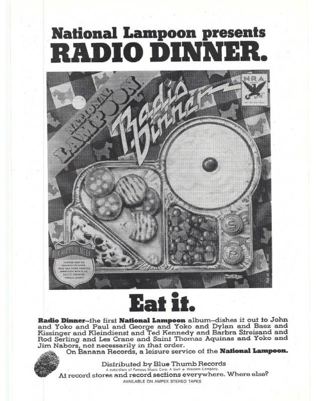 RARE 1972 National Lampoon Radio Dinner Album Ad  