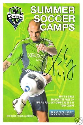 FREDDIE LJUNGBERG AUTOGRAPH SIGNED SOUNDERS SOCCER CAMP  