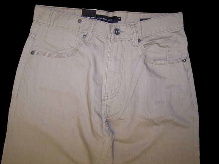 Calvin Klein Straight Leg Light Weight Jeans Khaki NWT*  