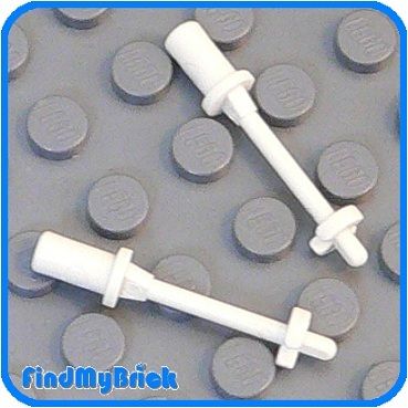 U164A x2 Lego Minifigure Ski Pole Stop Ring   White NEW  