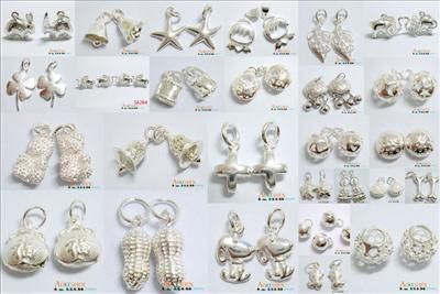 BULK SOLID 925 STERLING SILVER CHARM PENDANTS JEWELRY BEADS FIT 