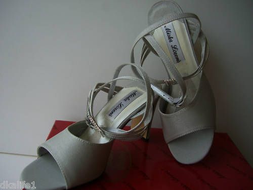 MISTER LOREN Silver Slingbacks Shoes Womens 3.5 Heels  