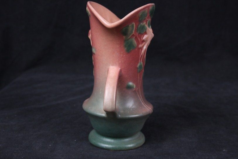   VINTAGE RARE 1941 PINK ROSEVILLE POTTERY COLUMBINE PATTERN NO 16 7