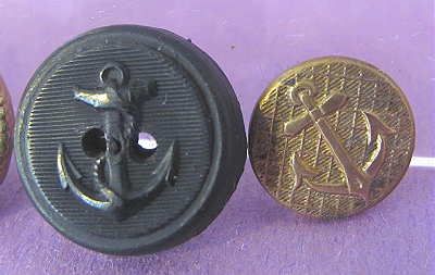 10 Vintage Brass Composition Navy Eagle ANCHOR BUTTON  