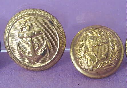 10 Vintage Brass Composition Navy Eagle ANCHOR BUTTON  