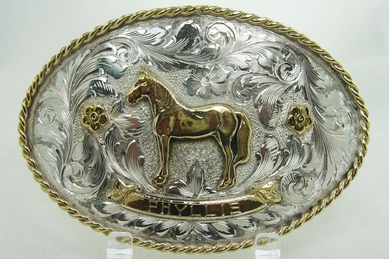 VINTAGE 1940S GARCIA SALINAS CALIFORNIA STERLING SILVER TROPHY BELT 