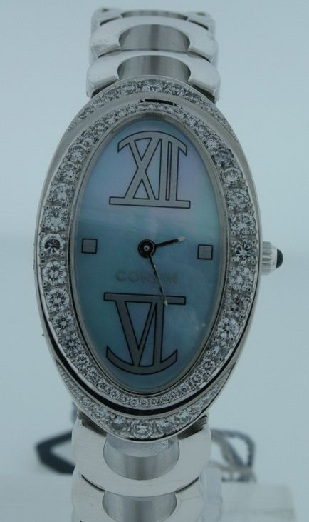 Corum Oval, NEW 18k White Gold Diamond Ladies Watch.  