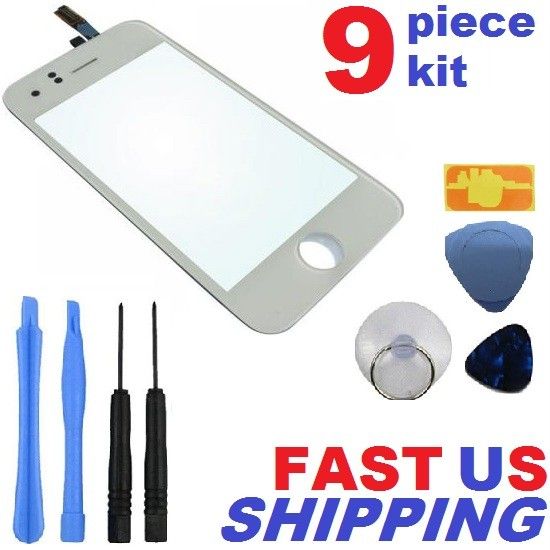 NEW WHITE Touch Digitizer+Glass Screen Replacement Assembly+Tools for 