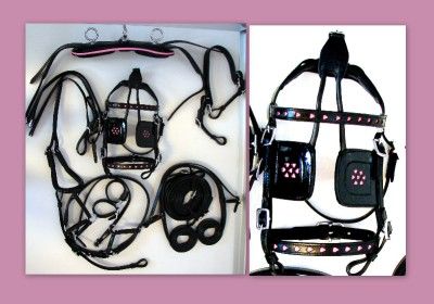 Cute Hearts PINK Mini Sh Pony Driving training cart Show harness New 