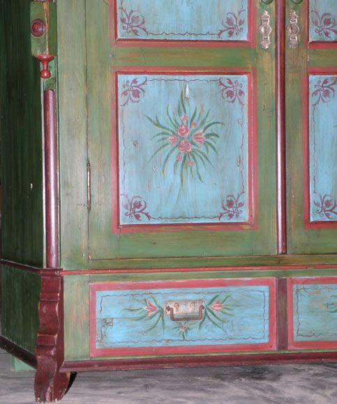 Folk Art Painted Armoire, Russia ca. 1890  