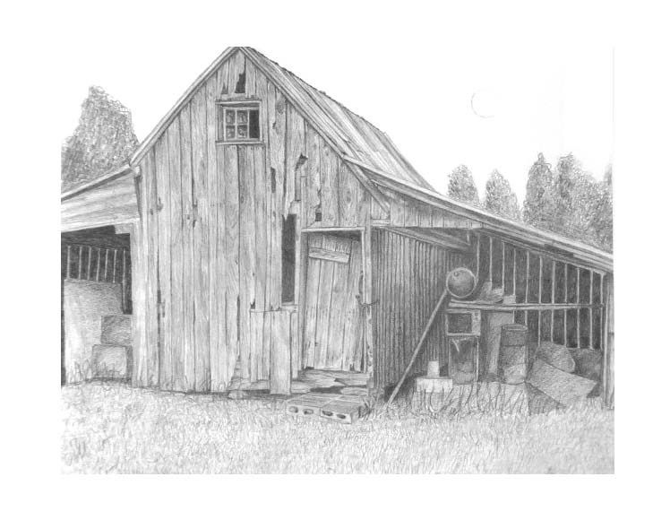 Rustic BARN Old Rural Farm print art by Michael Martin  