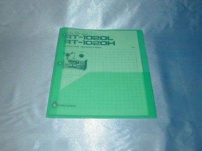 PIONEER RT 1020L&H REEL TO REEL OWNERS MANUAL FREE S/H  