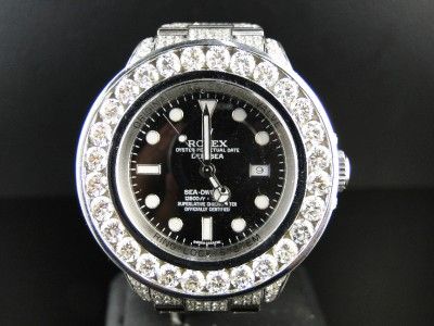 MENS BRAND NEW CUSTOM ROLEX 46 MM SEA DWELLER DEEP SEA GENUINE DIAMOND 