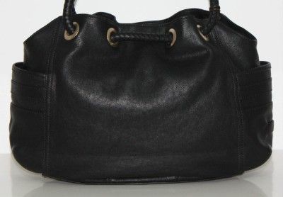   COLE HAAN Black Leather Chestnut DENNEY Saddle Bag Purse NWT  