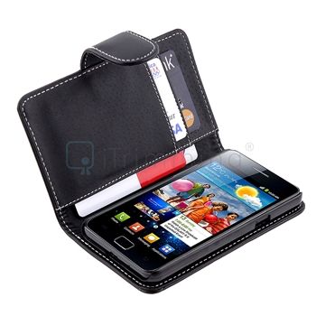 Black Pouch Case+Charger+Cable+Privacy LCD Film For Samsung Galaxy S 