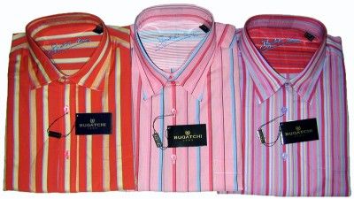   Uomo NWT XXL 100% Cotton Long Sleeve Mens Dress Shirt Stripes  
