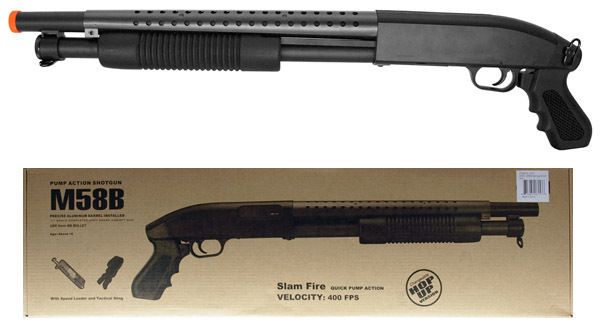 New 26.5 Shotgun Black Metal Airsoft Pistol Pump Gun 430fps w/ BB Air 