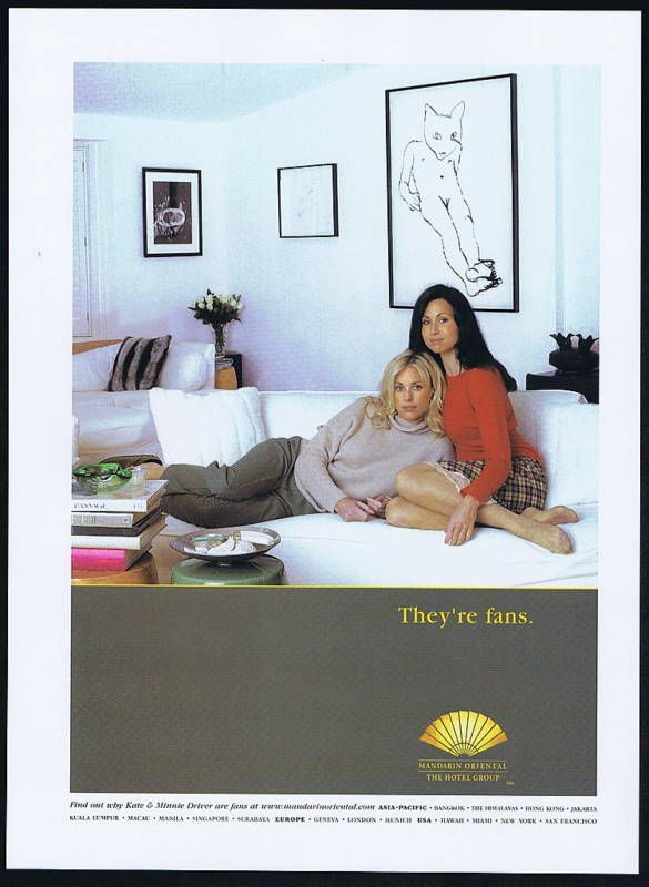 2001 Mandarin Oriental Hotels Kate Minnie Driver Ad  