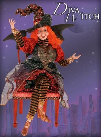 HALLOWEEN DIVA WITCH FAIRY   MARK ROBERTS   sm  