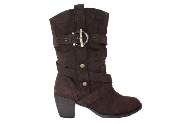 Julie I 2 Cowboy Buckle Boots   Brown