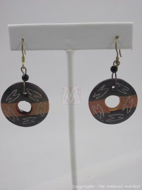 African Jewelry Maasai Soapstone Earrings Kenya Handmade #298  