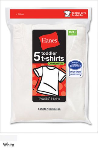 HANES Toddler Boys Crew T shirts Undershirts   5 Pack   TB2145  