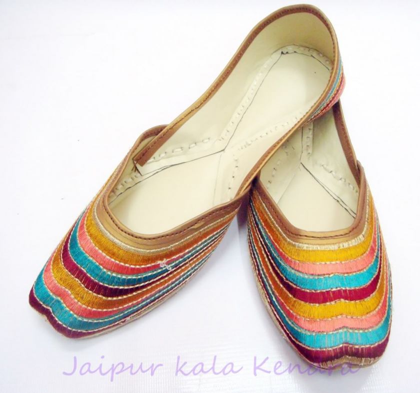 Indian Kashmiri Pakistani Handmade Womens Ladies Juti Mojari Slipper 