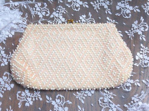 Vintage LUMURED Corde Bead Beaded Clutch Bag  