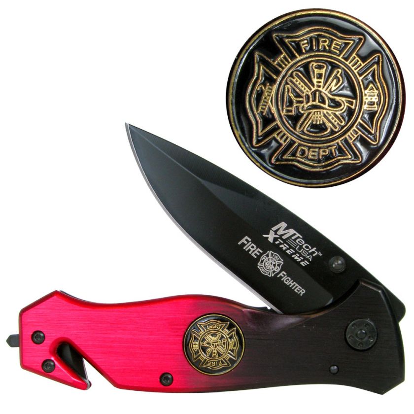 MTech Xtreme Fire Fighter Folding Knife / Glass Breaker  