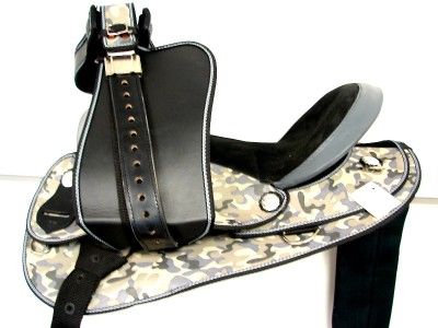 17 Synthetic Camouflage & Black Western Trail Saddle  