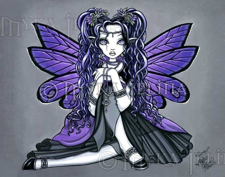 Gothic Butterfly Fairy Art Princess Signed PRINT Kiara  