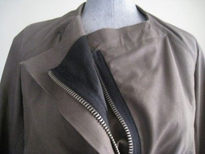 Grai by Maya Yogev Gray Leather Motorcyle Biker Jacket L  