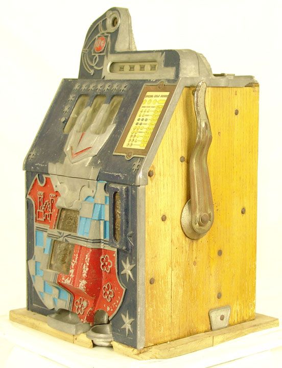 1936 MILLS NOVELTY CASTLE FRONT 10c SLOT MACHINE WITH GOLD AWARD 