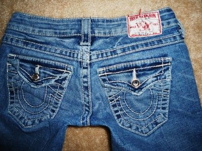 True Religion Disco Billy Big T Low Rise Stretch Straight Leg Jeans 