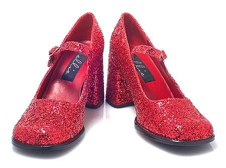 DOROTHY RUBY SLIPPERS Red Glitter Mary Jane Shoes  