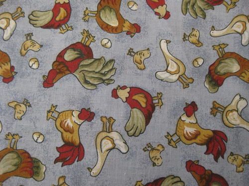 Curtain VALANCE Farm Bird Rooster Hen Chicken Goose  