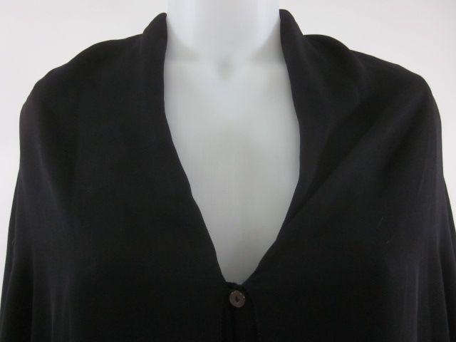 DIANE VON FURSTENBERG Black Silk Sheer Blouse Top Sz 10  