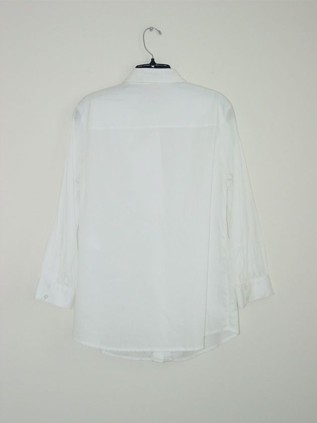 New TORY BURCH White Cotton Ruffle Front Rosie Top Shirt 6  