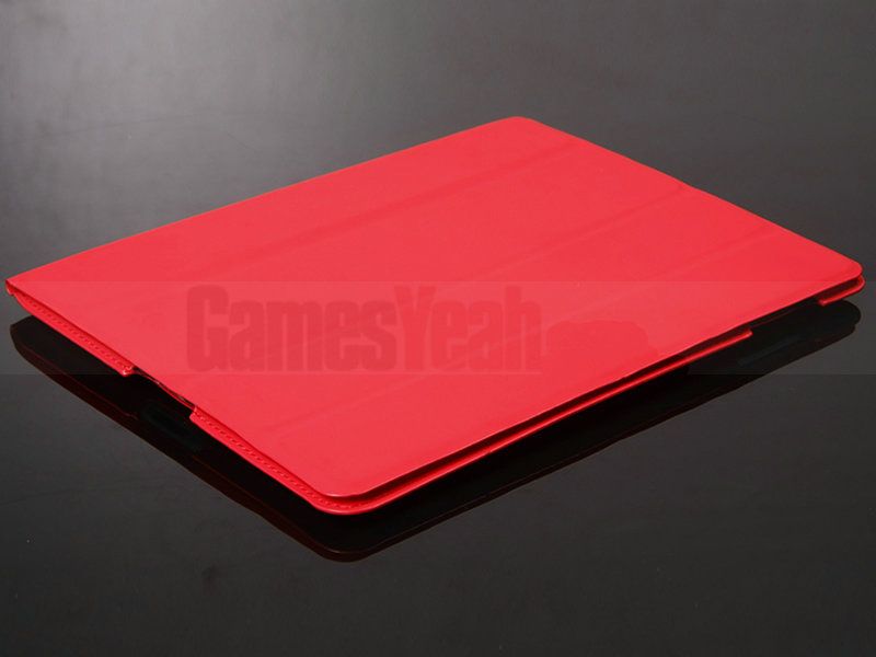 Smart Cover Style Leather Case for iPad 2 with Built In Magnetic Cover 