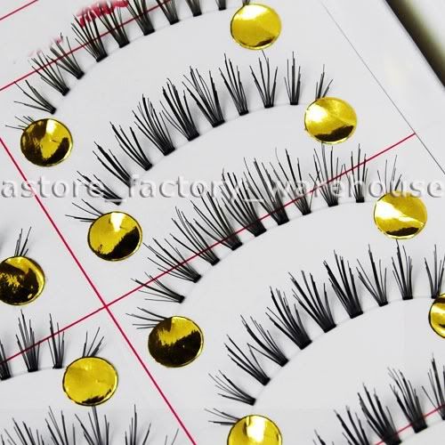 NATURAL FALSE EYELASHES EYELASH INVISIBLE CLEAR BAND 5 BOX (10 PAIRS 