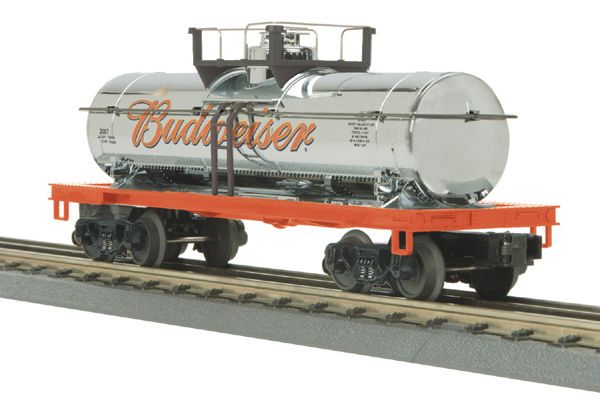    73240 MTH Train AB Budweiser RailKing Chrome Tank Car O Scale  